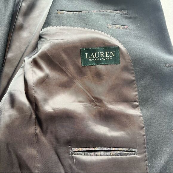 Lauren Ralph Lauren Men's Wool Sport Coat Solid Gray Size 42L - Picture 4 of 10